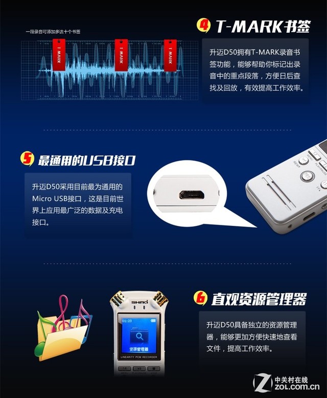 立體聲無(wú)死角 升邁D50錄音筆自動(dòng)降噪 